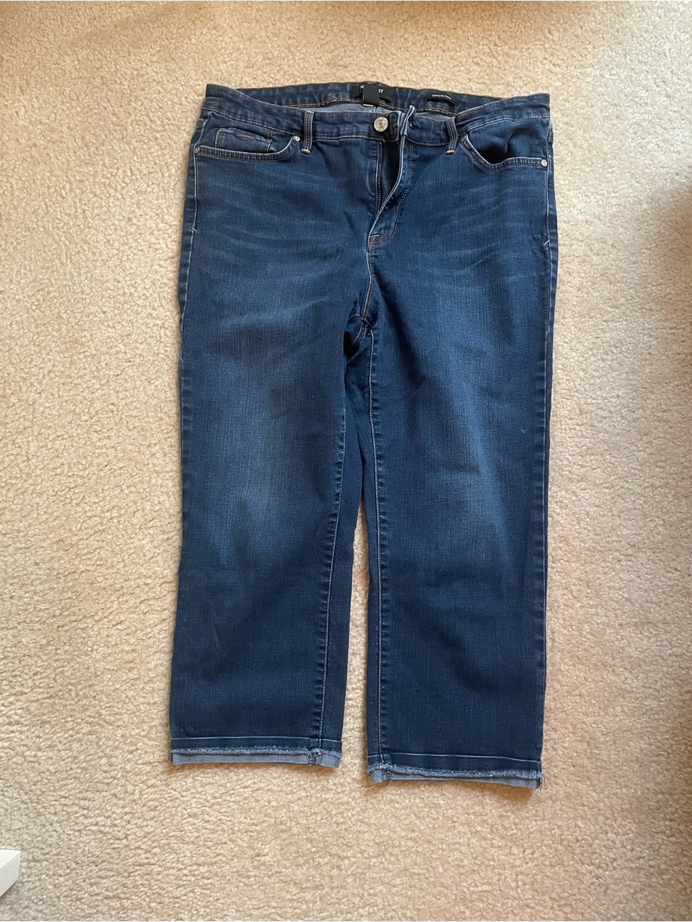Nine West Dark Blue Cropped Straight Jeans